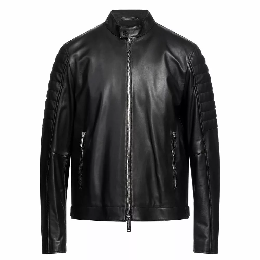 1-25-jpg.webp Dark Quilted Hide Coat Cafe Racer - Image 1