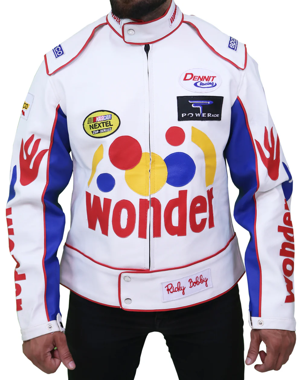 1.1_3e72a9e6-9e1a-4581-bc3a-6d53029c5b01-1.webp Ricky Bobby Talladega Nights Wonder Bread Leather Jacket - Image 1
