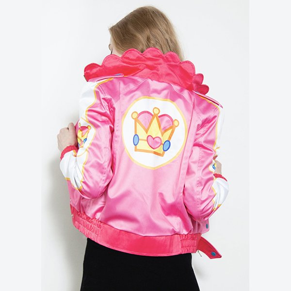10927063-ae8b-4b22-b7fa-06564e431137.jpg Womens Pink Racing Princess Bomber Coat - Image 1
