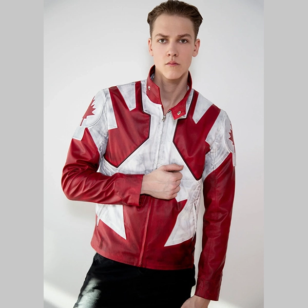 8156bcd6-a024-4b97-9033-02f10dfdca19.webp Mens Canuck Canadian Flag Hide Coat Crimson White - Image 1