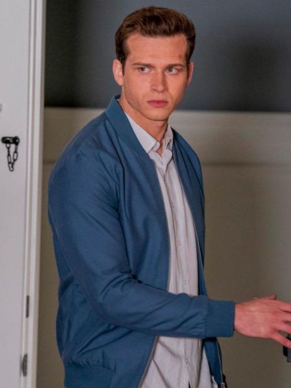 9-1-1-Evan-Buckley-Jacket.jpg 9-1-1 Oliver Stark Blue Bomber Coat - Image 1