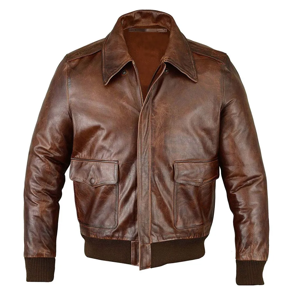 A2-Airforce-Aviator-Leather-Bomber-Jacket-976x1000fit.webp A2 Airforce Aviator Hide Bomber Coat - Image 1