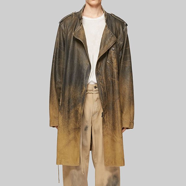 Ashley-Graham-Distressed-Brown-Belted-Coat-2-copy.jpg Ashley Graham Distressed Brown Belted Coat - Image 1