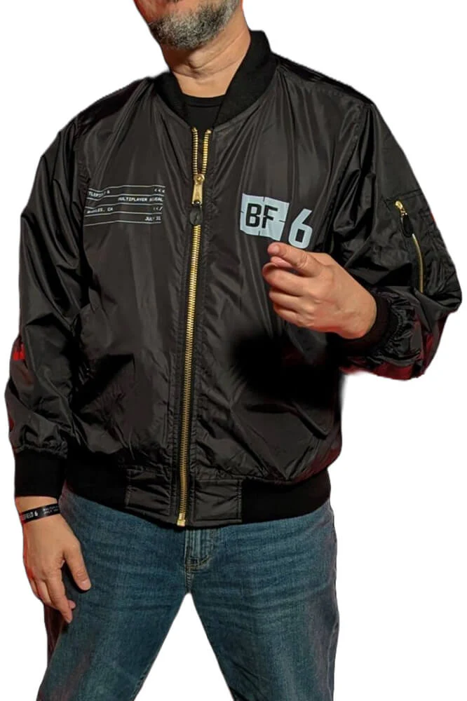 Battlefield-6-Black-Bomber-Jacket.webp Battlefield 6 Black Bomber Jacket - Image 1