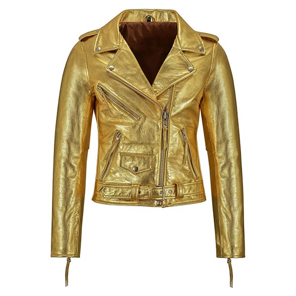 Bikers-Gold-Leather-Jacket.jpg Bikers Gold Hide Coat - Image 1