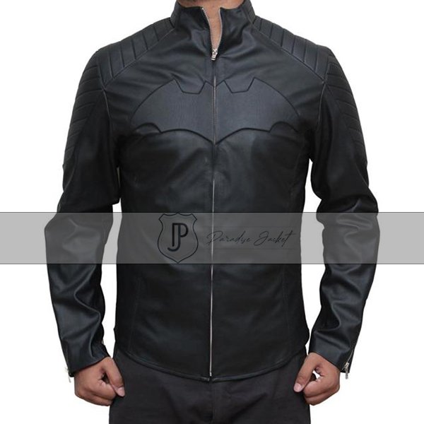 Black-Batman-Logo-Leather-Jacket3-copy.jpg Batman Logo Leather Jacket - Image 1