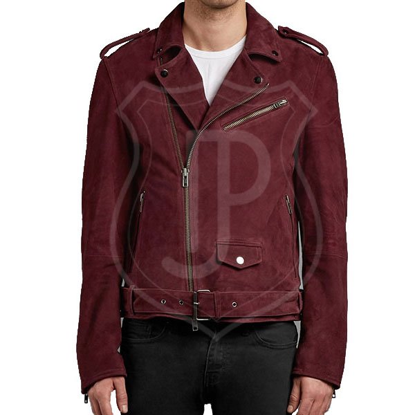 Burgundy-Suede-Double-Biker-Jacket.jpg Burgundy Suede Double Biker Jacket - Image 1