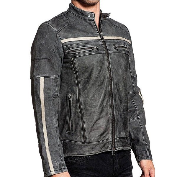 Cafe-Racer-Leather-Jacket.jpg MEN’S DISTRESSED CAFE RACER LEATHER BIKER JACKET - Image 1