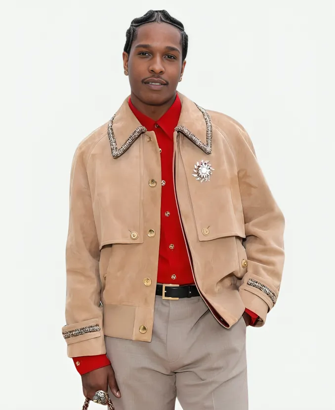 Chanel-Cruise-Show-2026-AAP-Rocky-Suede-Jacket.webp Chanel Cruise Show 2026 A$AP Rocky Suede Jacket - Image 1