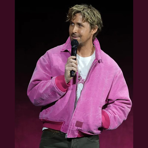 Cinemacon-2023-Ryan-Gosling-Pink-Bomber-Jacket-2k23.jpg Cinemacon 2023 Ryan Gosling Bomber Jacket - Image 1