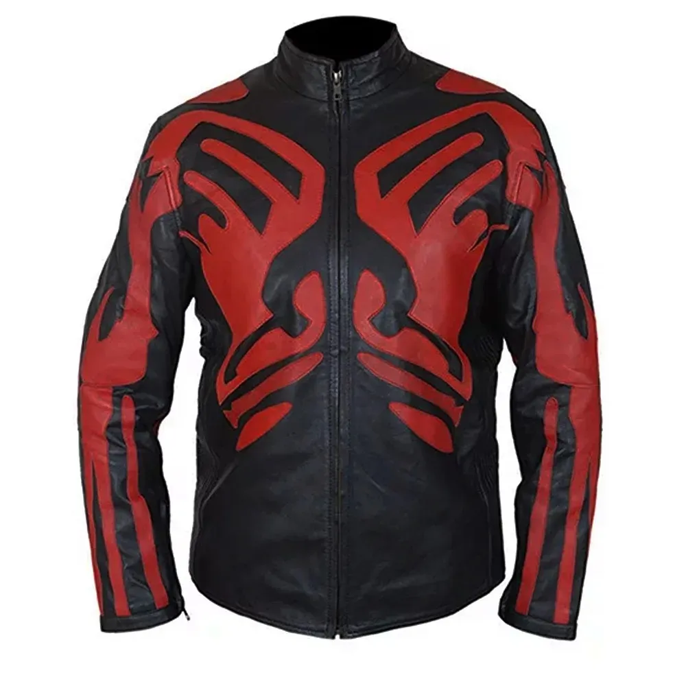 Darth-Maul-Star-Wars-Leather-Jacket-1000x1000fit.webp Darth Maul Star Wars Hide Coat - Image 1