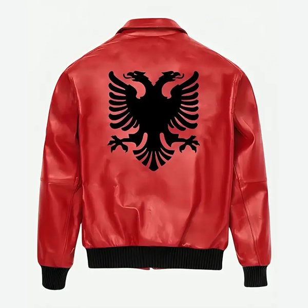 Drake-Albanian-Polar-Opposites-Leather-Jacket.webp Drake Albanian Flag Coat - Image 1