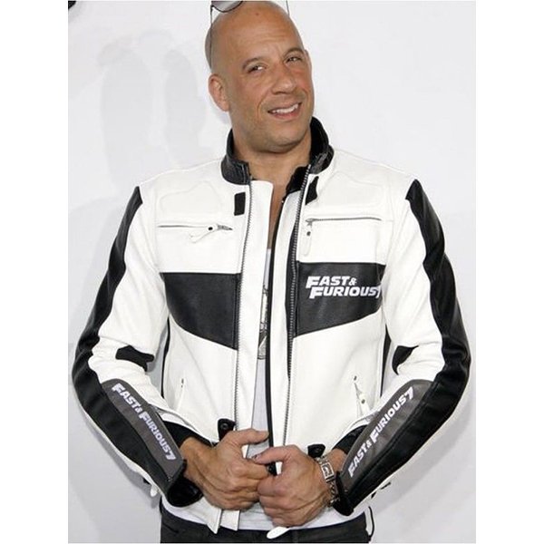 Fast-and-Furious-7-Vin-Diesel-Leather-Biker-Jacket-White.jpg FAST AND FURIOUS 7 VIN DIESEL WHITE LEATHER JACKET - Image 1