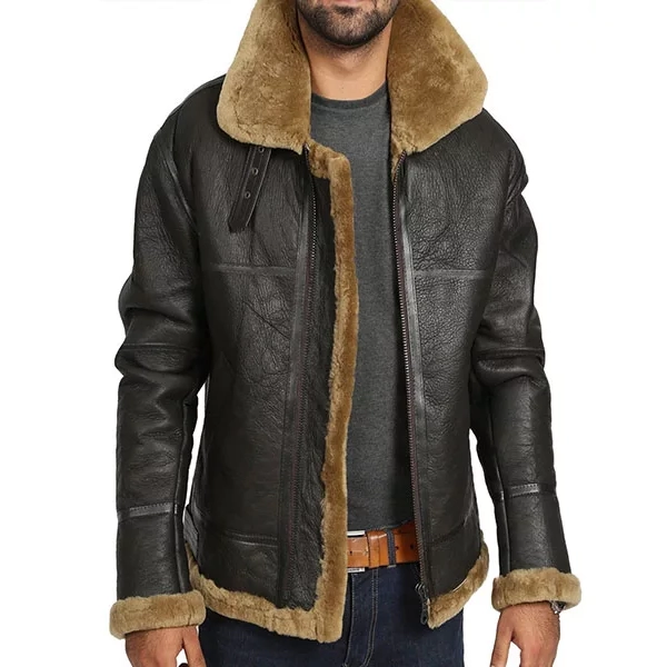 Genuine-Brown-B3-Bomber-Jacket-jpg.webp Genuine Umber B3 Bomber Coat - Image 1