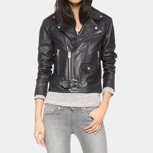 Good-Vibes-Only-Black-Leather-Jacket.jpg Good Vibes Only Coat - Image 1