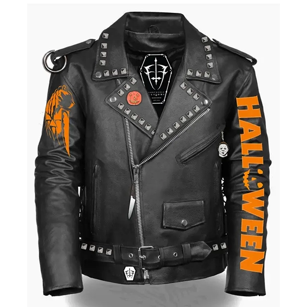 Halloween-Black-Biker-Jacket.webp Halloween Dark Rider Coat - Image 1
