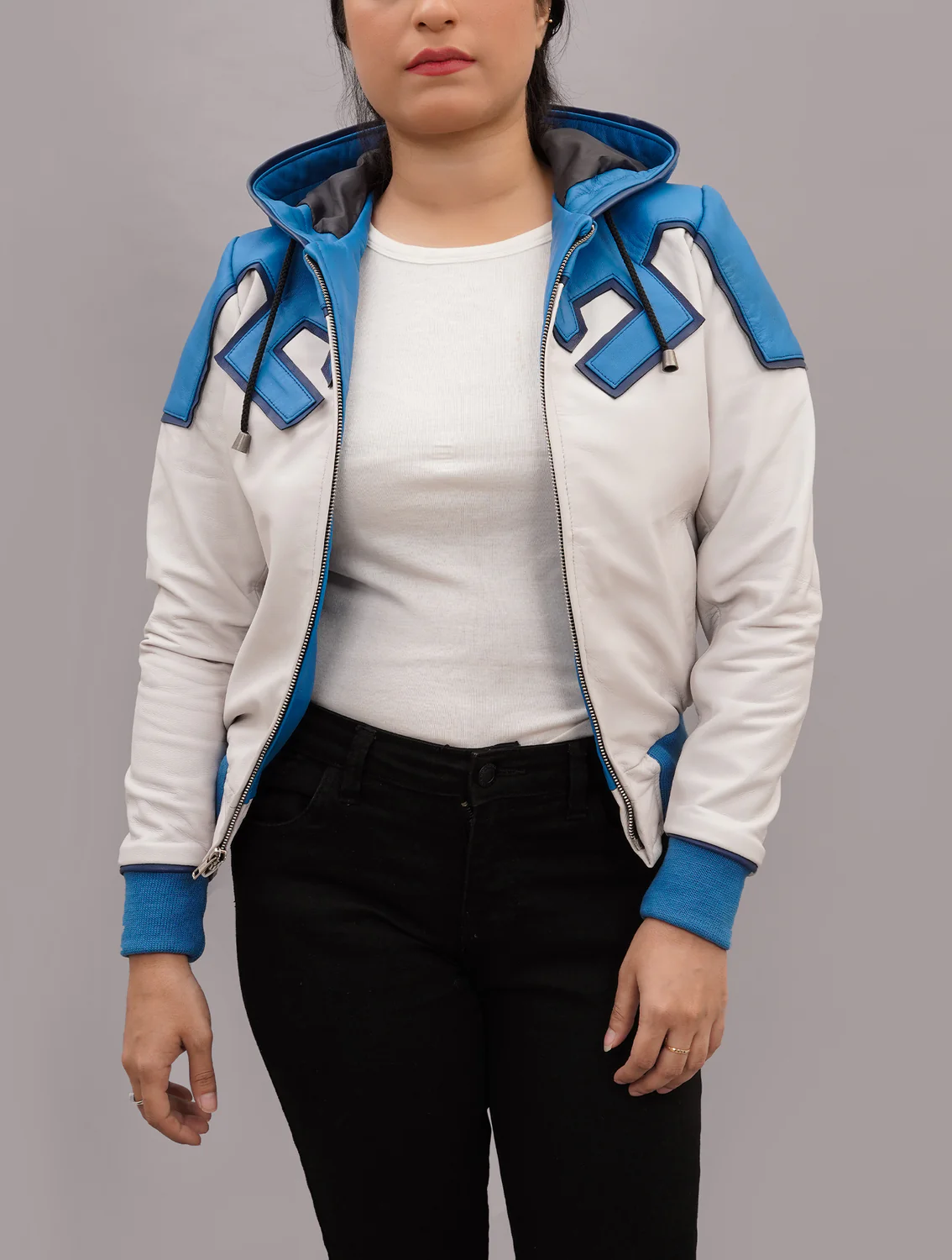Handmade-Inspired-Jaime-Reyes-Blue-Beetle-Costume-Leather-Bomber-Jacket_1500x1500.webp Handmade Inspired Jaime Reyes Beetle Hide Bomber Coat - Image 1