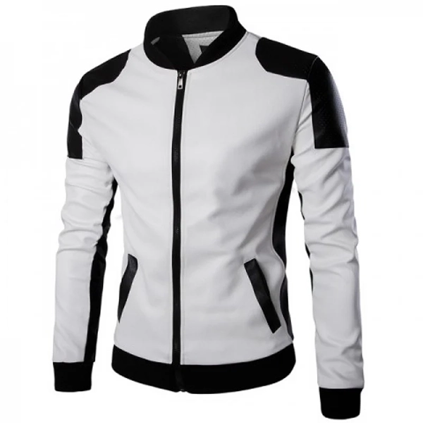 Joliet-Perforated-White-Leather-Jacket.webp White Stylish Slim Fit Biker Men's Leather Jacket - Image 1