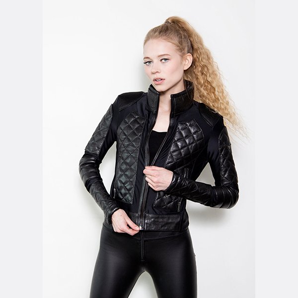 LUC_0084_web.jpg Womens Corset Dark Quilted Motorcycle Coat - Image 1