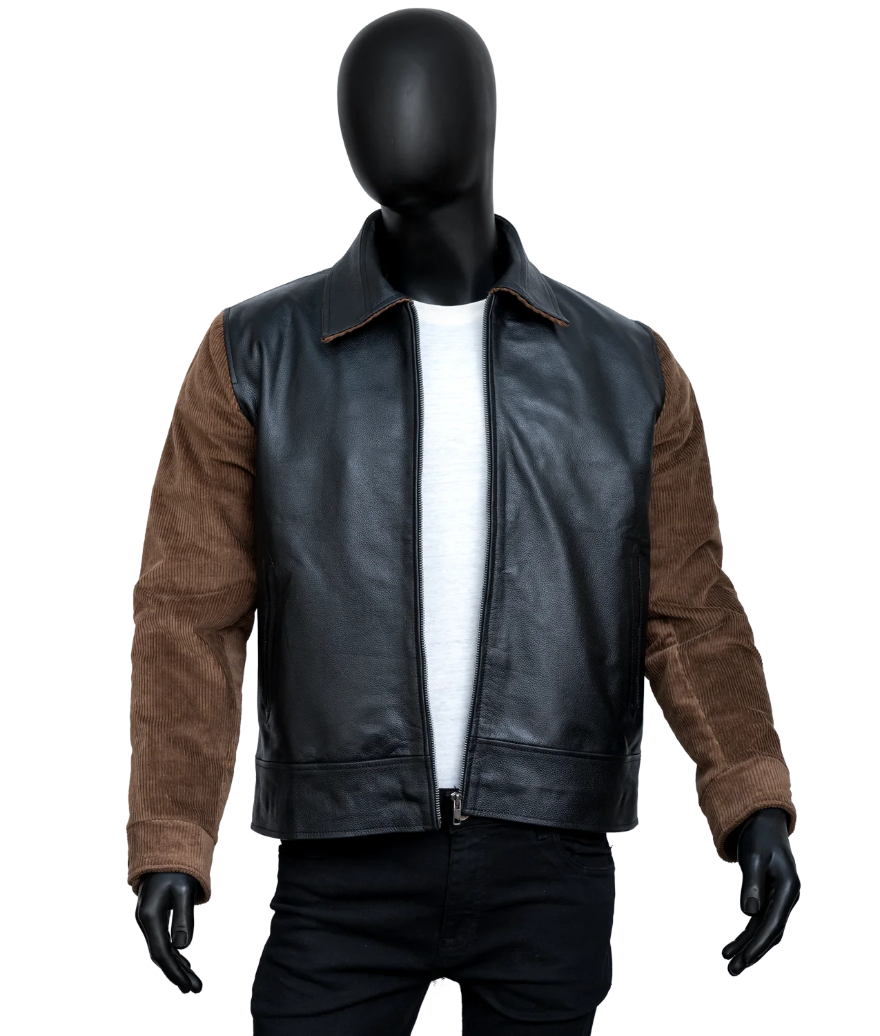 Mens-Black-Brown-Genuine-Leather-Bomber-Jacket.webp Men’s Dark Genuine Hide Bomber Coat - Image 1