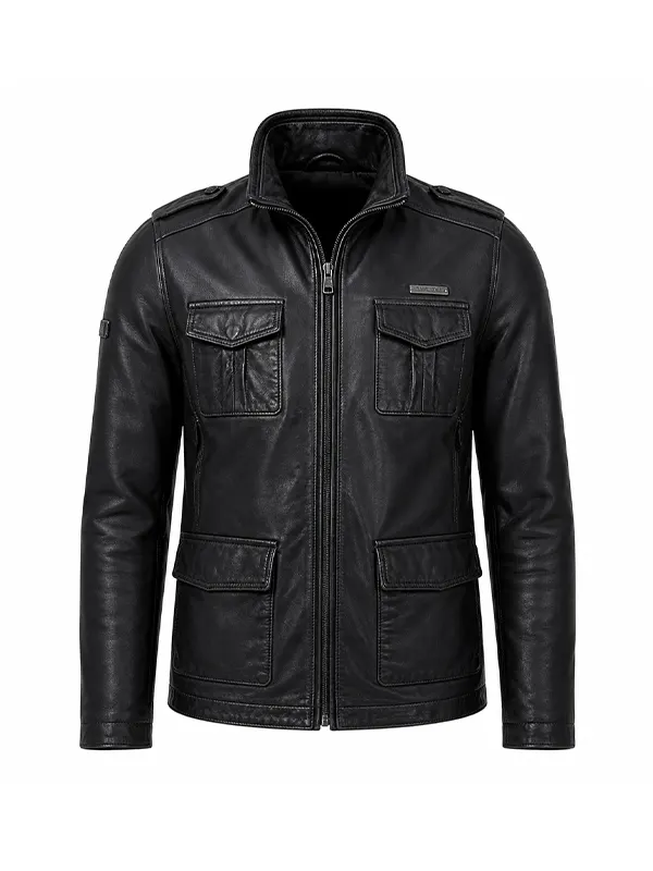 Mens-Brad-Leather-Jacket.webp Mens Brad Hide Coat - Image 1