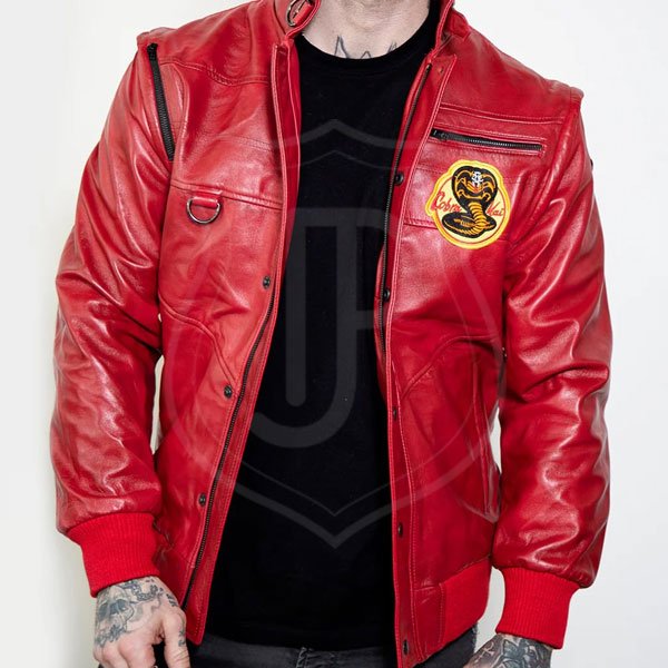 Mens-Cobra-Kai-Johnny-Red-Retro-Leather-Jacket4.jpg Men's Cobra Kai Johnny Red Retro Leather Jacket - Image 1