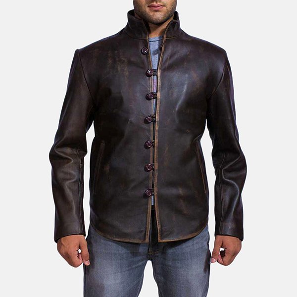 Mens-Drakeshire-Brown-Leather-Jacket-1491999302122.jpg Drakeshire Umber Hide Coat - Image 1