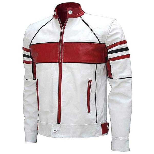 Mens-Red-White-Cafe-Racer-Jacket-1.jpg Men’s Red & White Cafe Racer Jacket - Image 1