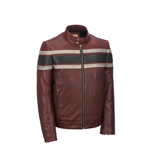 Mens-Retro-Waxed-Vintage-Red-Jacket.jpg Men Retro Red Waxed Vintage Jacket - Image 1