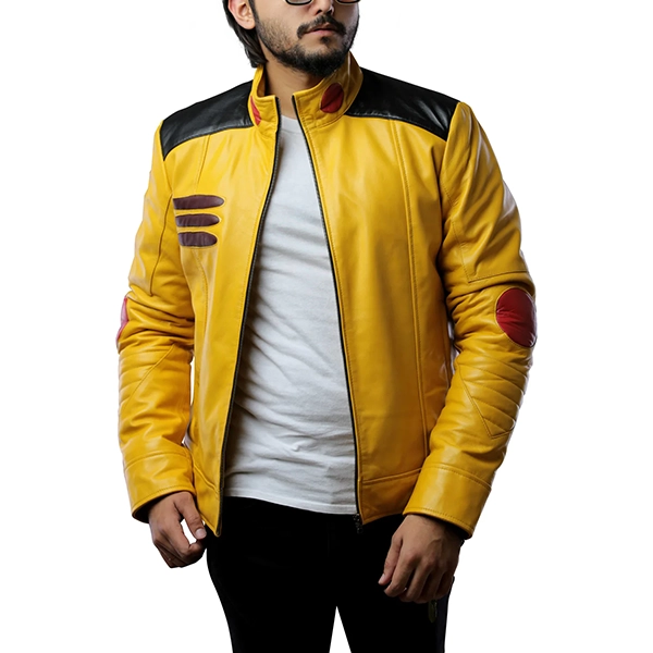 MensDetectivePikachuCostumeYellowLeatherJacket_1500x1500.webp Mens Detective Costume Yellow Hide Coat - Image 1