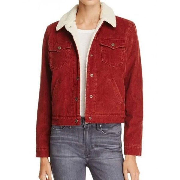 Natalia-Dyer-Stranger-Things-Nancy-Wheeler-Red-Shearling-Jacket-copy.jpg Stranger Things Nancy Wheeler Red Jacket - Image 1