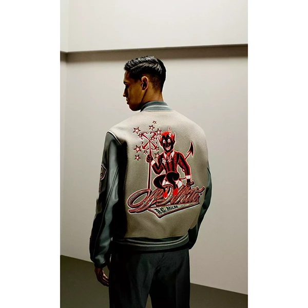 Off-White-Ac-Milan-Varsity-Grey-Jacket.webp OFF WHITE AC MILAN GREY VARSITY JACKET - Image 1