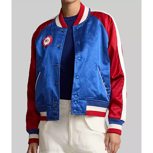 Olympics-2024-Emma-Roberts-Bomber-Jacket.webp Emma Roberts Bomber Coat - Image 1