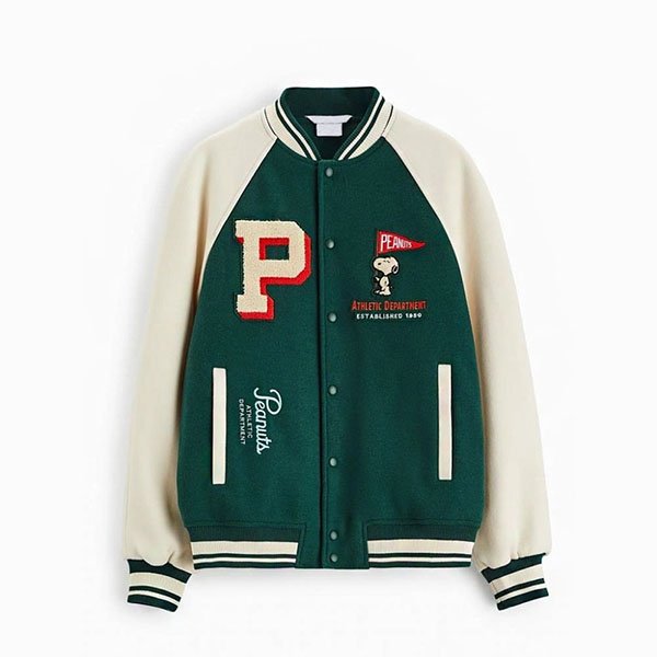 Peanuts-Snoopy-Bomber-Jacket-copy.jpg Peanuts Snoopy Bomber Jacket - Image 1