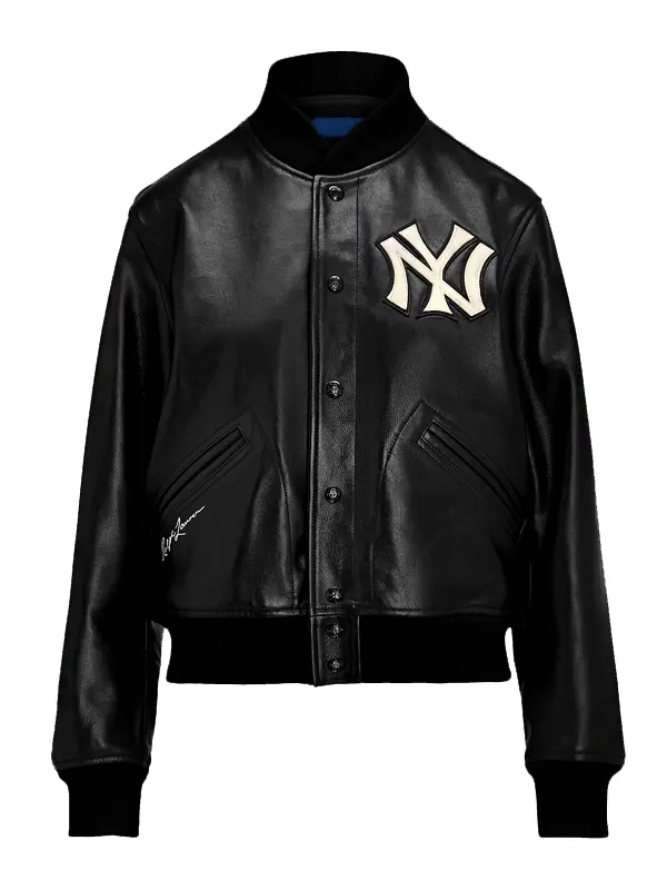 Polo-Ralph-Lauren-Yankees-Leather-Jacket.webp Polo Ralph Lauren Yankees Hide Coat - Image 1
