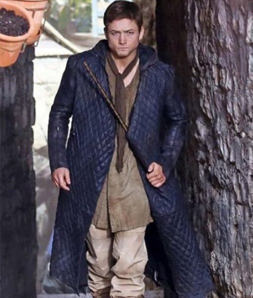 Robin-Hood-Taron-Egerton-Quilted-Leather-Coat-Front.jpg Robin Hood Taron Egerton Coat - Image 1
