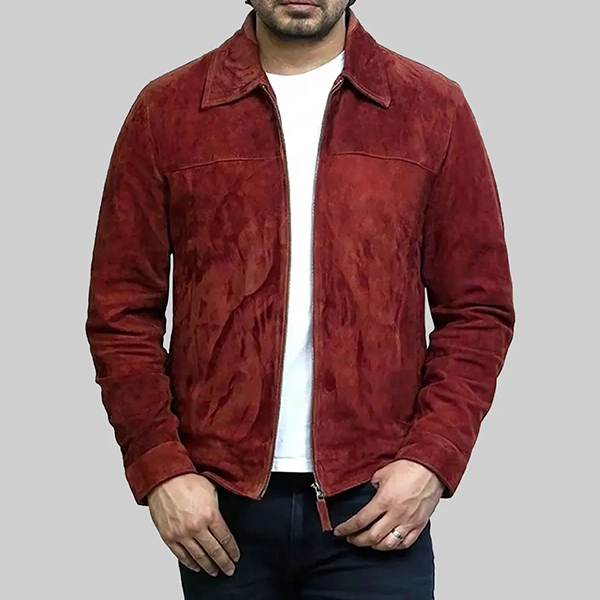 Ryan-Reynolds-Burgundy-Suede-Bomber-Jacket.webp Ryan Reynolds Burgundy Suede Bomber Jacket - Image 1