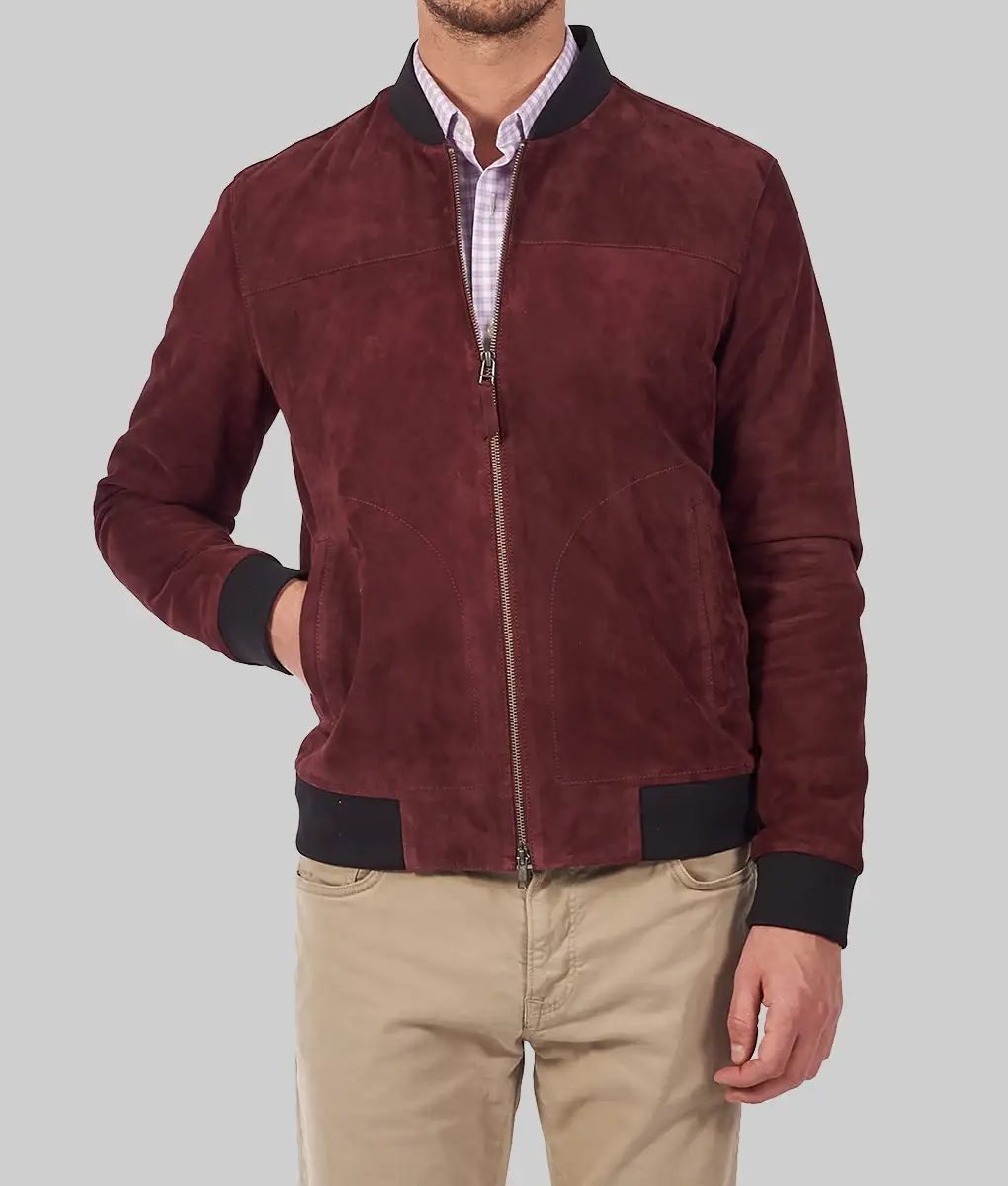 Ryan-Reynolds-Suede-Bomber-Jacket.webp Ryan Reynolds Suede Bomber Jacket - Image 1