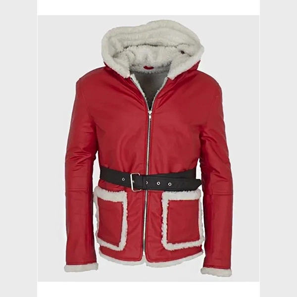 Santa-Claus-Red-Leather-Jacket.webp Santa Claus Crimson Hide Coat - Image 1