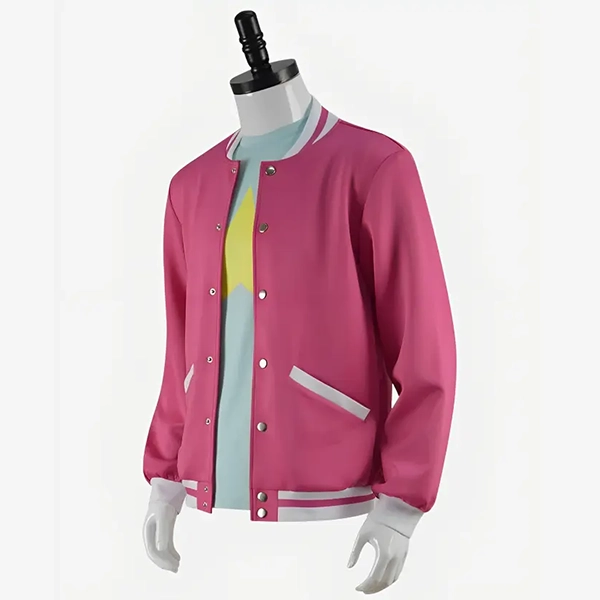 Steven-Universe-Pink-Jacket.webp Steven Universe Pink Varsity Coat - Image 1