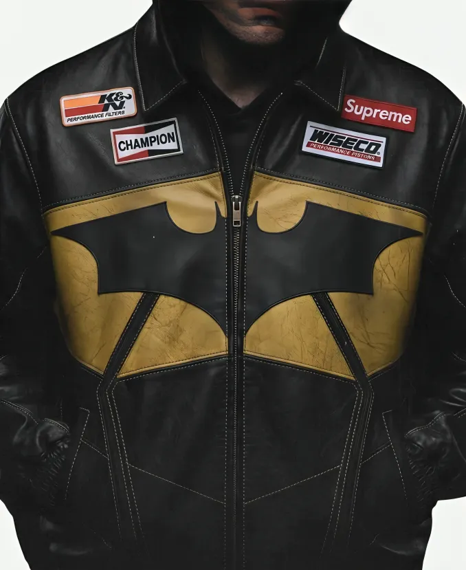 Supreme-x-The-Batman-Black-Leather-Jacket.webp Supreme x The Batman Dark Coat - Image 1