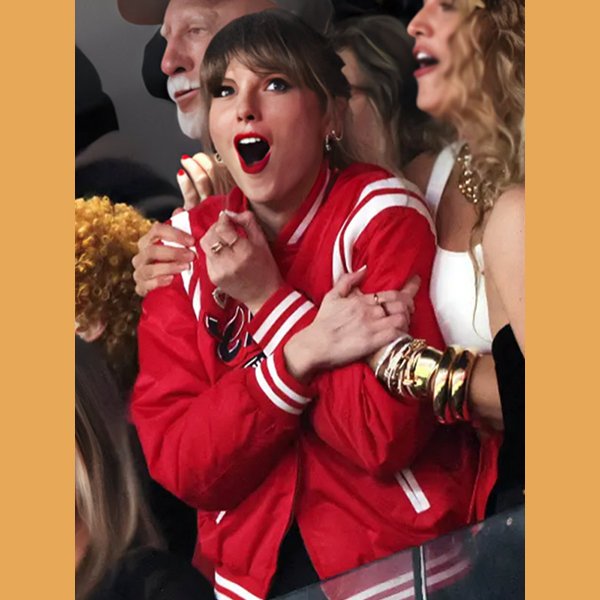 Taylor-Swift-Kansas-City-Chiefs-60-Red-Bomber-Jacket.jpg Super Bowl 2024 Taylor Swift Kansas City Chiefs 60 Red Varsity Jacket - Image 1