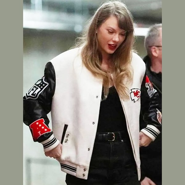 Taylor-Swift-Kansas-City-Chiefs-Varsity-Jacket.jpg Taylor Swift Kansas City Chiefs Varsity Jacket - Image 1