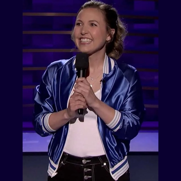 Taylor-Tomlinson-Conan-S09-Blue-Satin-Bomber-Jacket-1.webp Taylor Tomlinson Conan S09 Blue Bomber Coat - Image 1