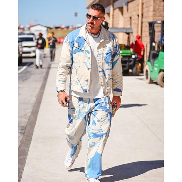 Travis-Kelce-1989-Bedroom-Painting-Blue-White-Denim-Jacket-1.jpg Travis Kelce 1989 Bedroom Painting Jacket - Image 1