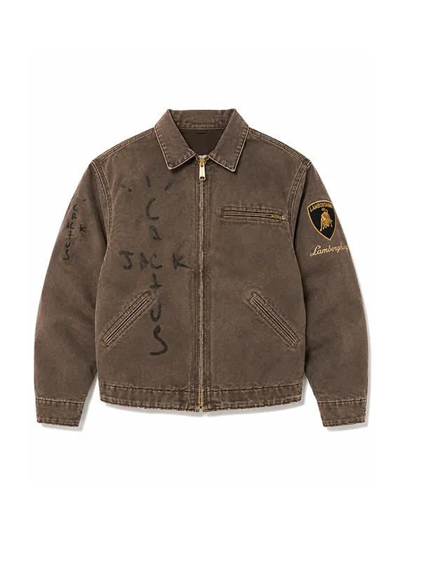 Travis-Scott-Cactus-Jack-x-Carhartt-Brown-Canvas-Jacket.webp Travis Scott Cactus Jack x Carhartt Umber Canvas Coat - Image 1
