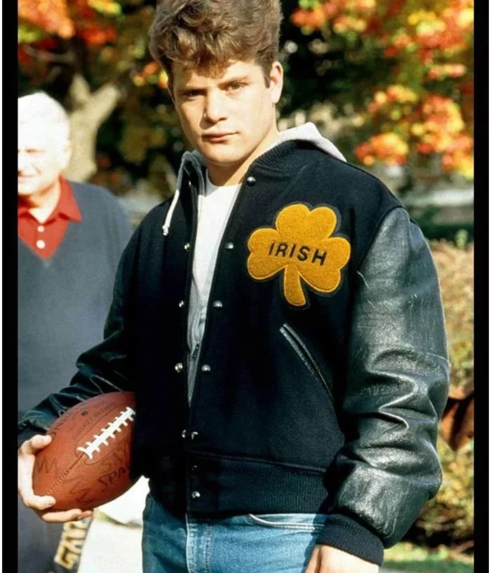 University-Of-Notre-Dame-Rudy-Irish-Bomber-Jacket.webp University Of Notre Dame Rudy Irish Bomber Jacket - Image 1