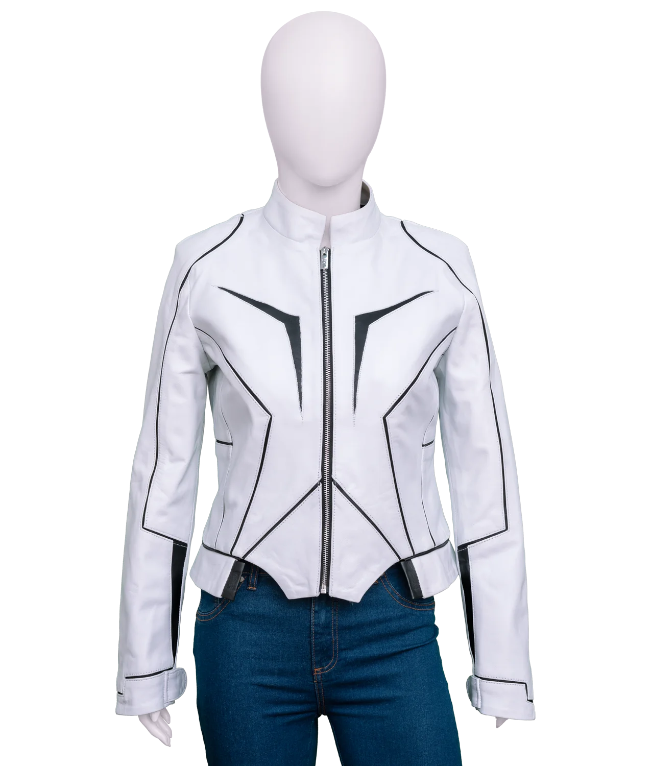 Womens-SpaceX-White-Leather-Jacket.webp Women’s Space X White Hide Coat - Image 1