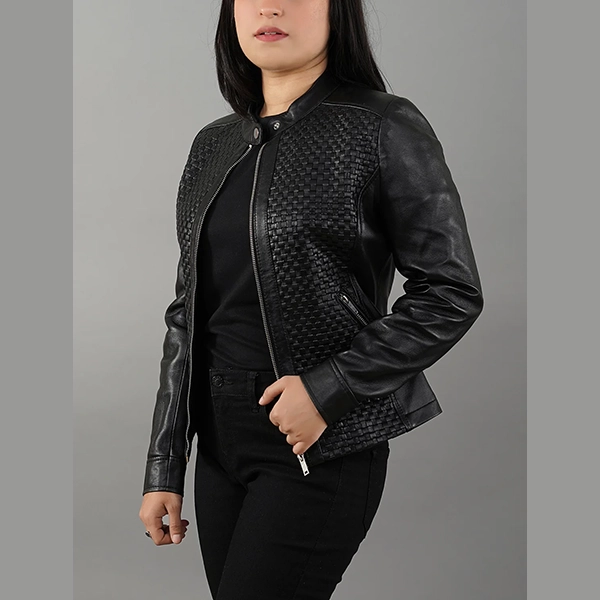 Womens-Square-Quilted-Pattern-Black-Real-Sheepskin-Leather-Jacket_1500x1500.webp Womens Quilted Patterned Dark Genuine Sheepskin Hide Coat - Image 1