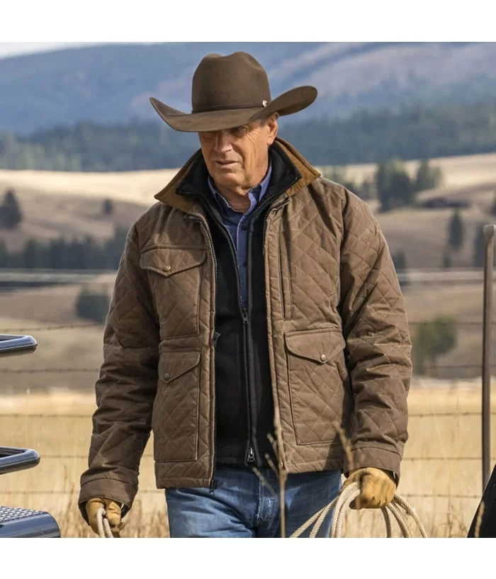 Yellowstone-John-Dutton-Cowboy-Brown-Quilted-Kevin-Costner-Jacket.webp Yellowstone John Dutton Cowboy Umber Quilted Kevin Costner Coat - Image 1